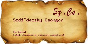 Szádeczky Csongor névjegykártya