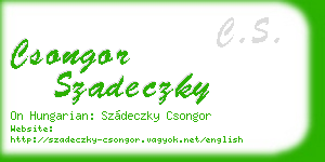 csongor szadeczky business card